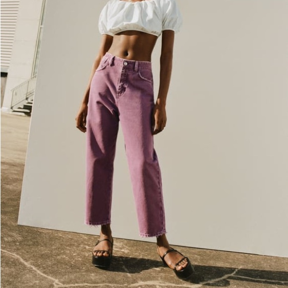NWT Zara Mom Fit Jeans Plum US4